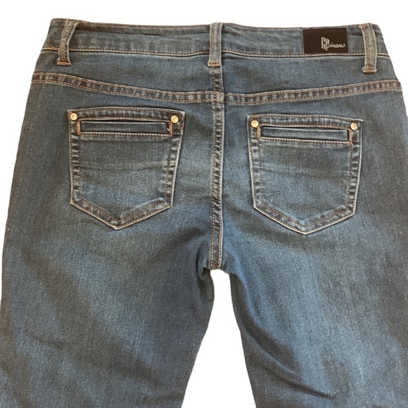 CP Jeans Blue‎ Skinny Low Rise Rhinestone Button Stretch Denim Juniors Size 9 - Picture 3 of 11